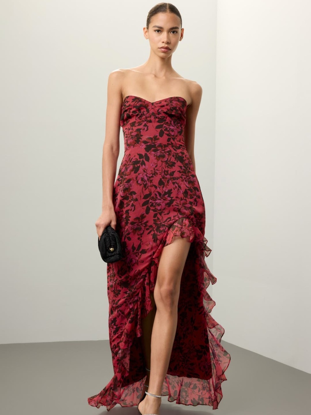 AMANDA UPRICHARD- $228- Eden Gown Strapless Maxi Dress Floral - Picture 5 of 6